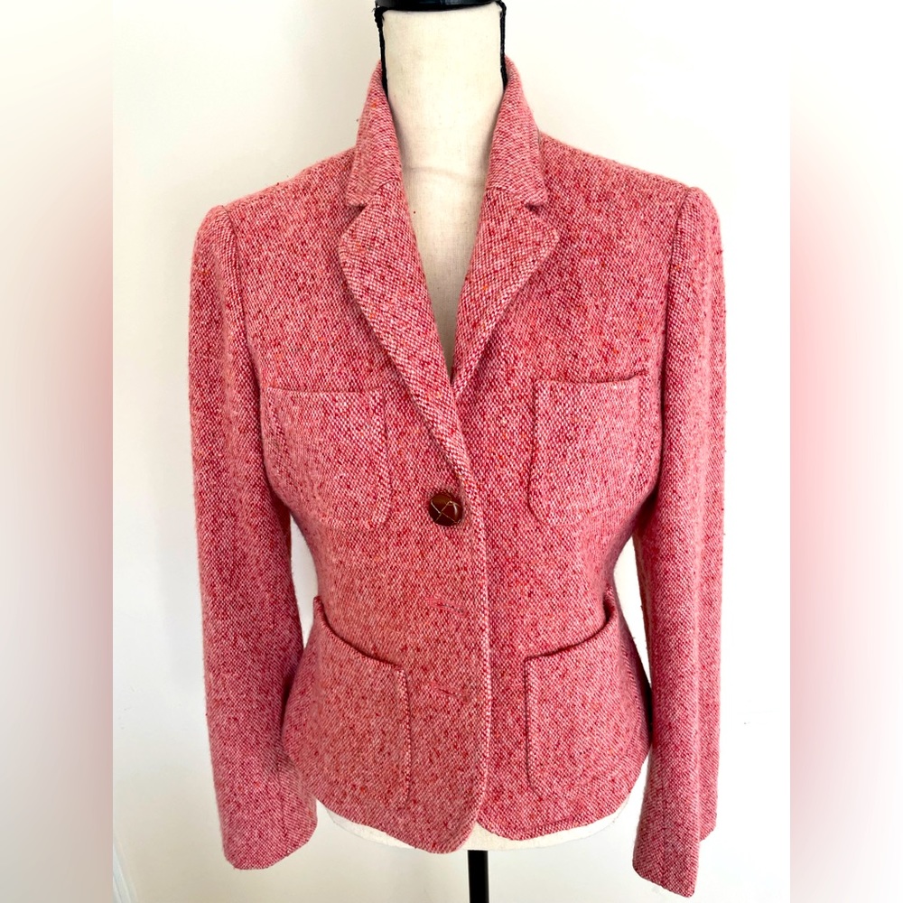 J. Crew Blazer in pink English wool herringbone
